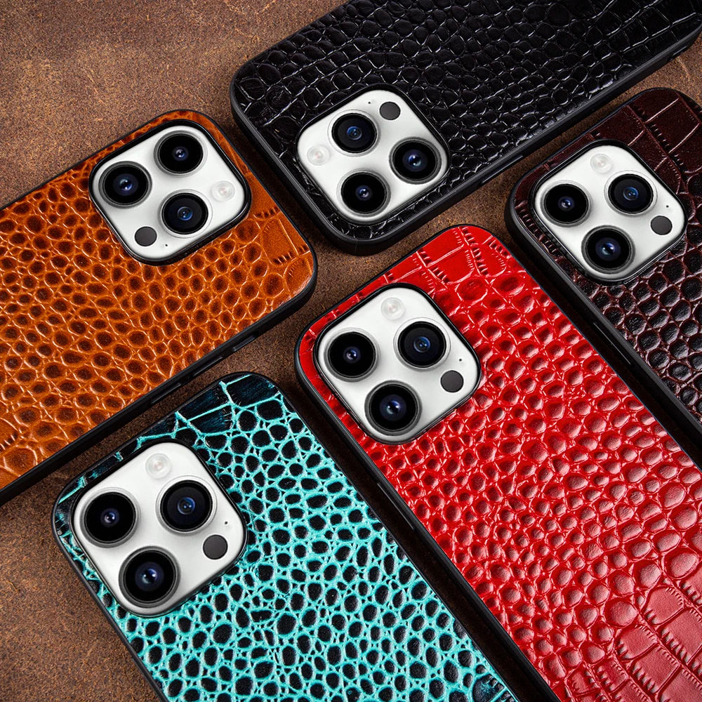 Genuine Leather Cover iPhone Case - DealJustDeal