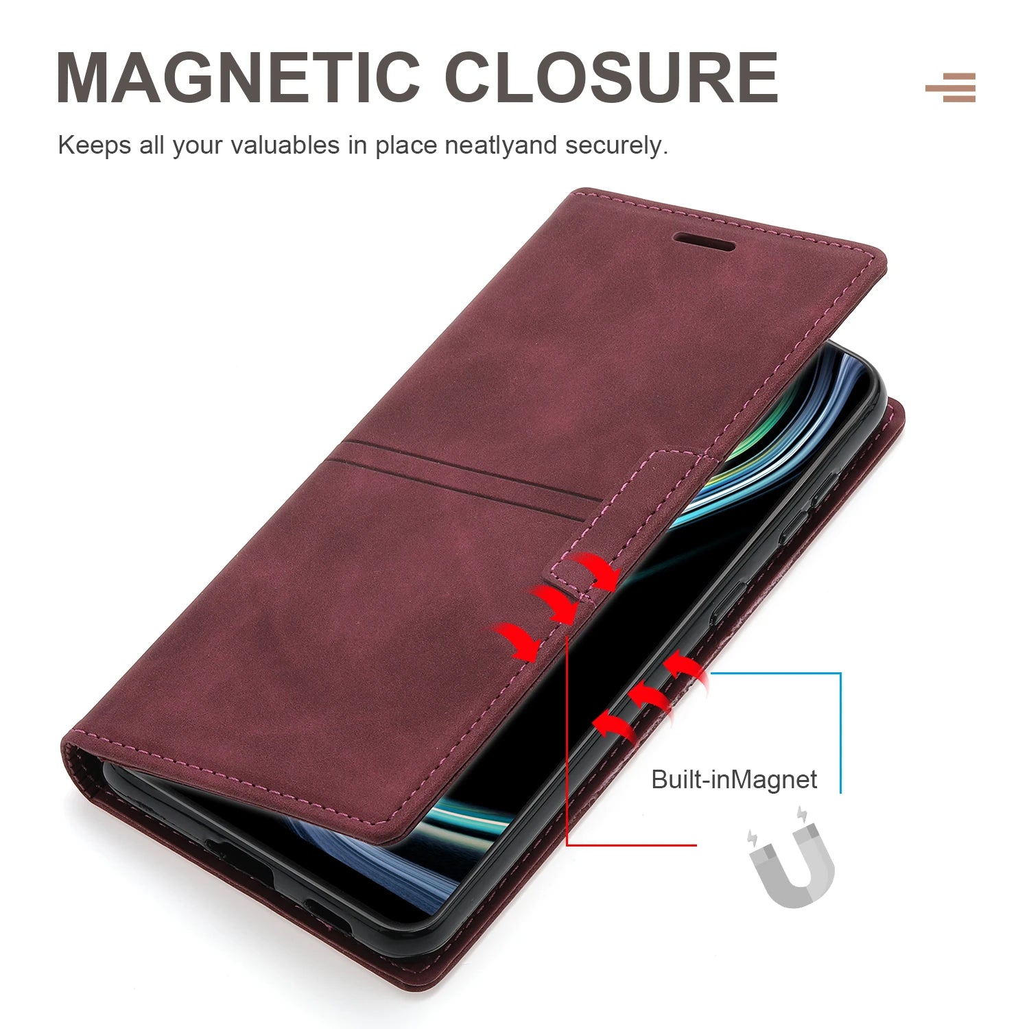 Card Holder Leather Flip Wallet Galaxy Note and S Case - DealJustDeal