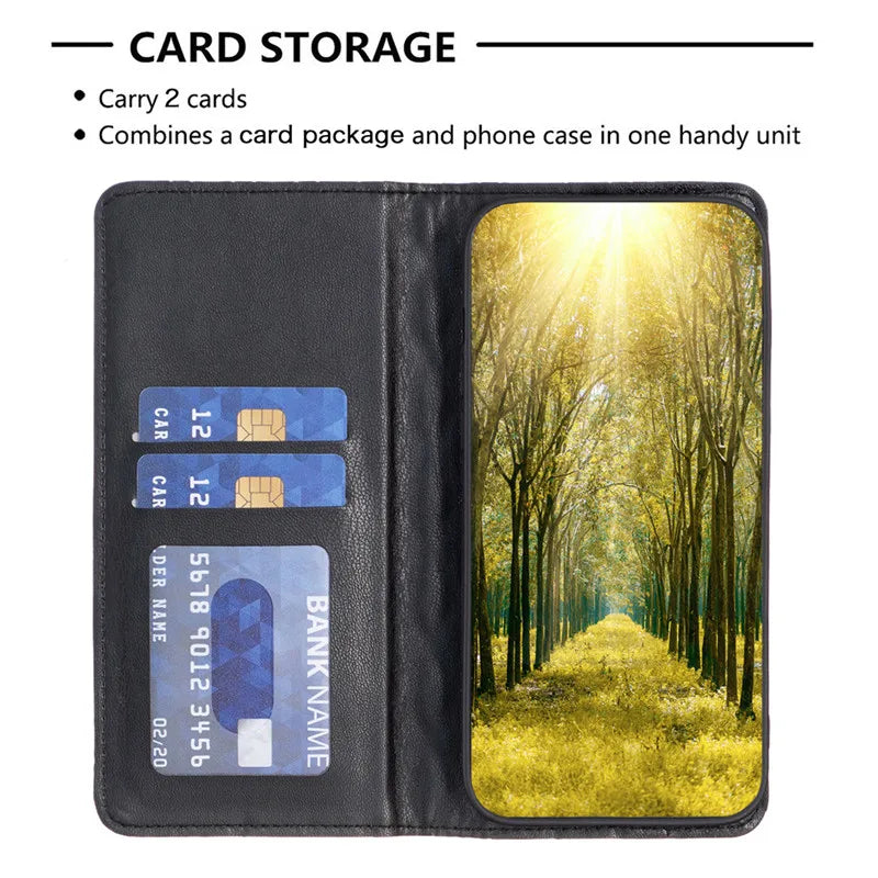 Skin Friendly Flip Wallet Leather Magnetic iPhone Case - DealJustDeal