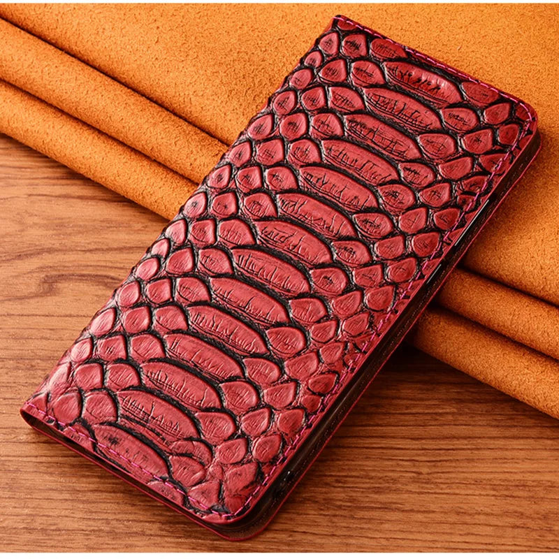 Snakeskin Veins Genuine Leather Galaxy S Case - DealJustDeal