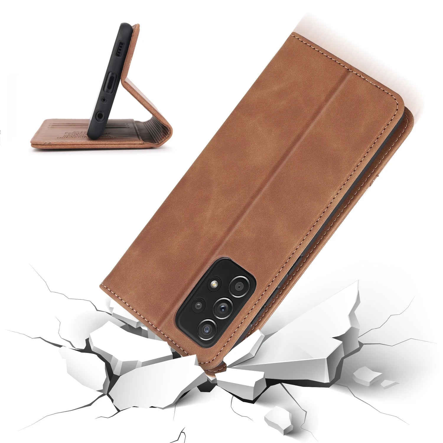 Magnetic Flip Wallet Leather Galaxy A and M Case - DealJustDeal