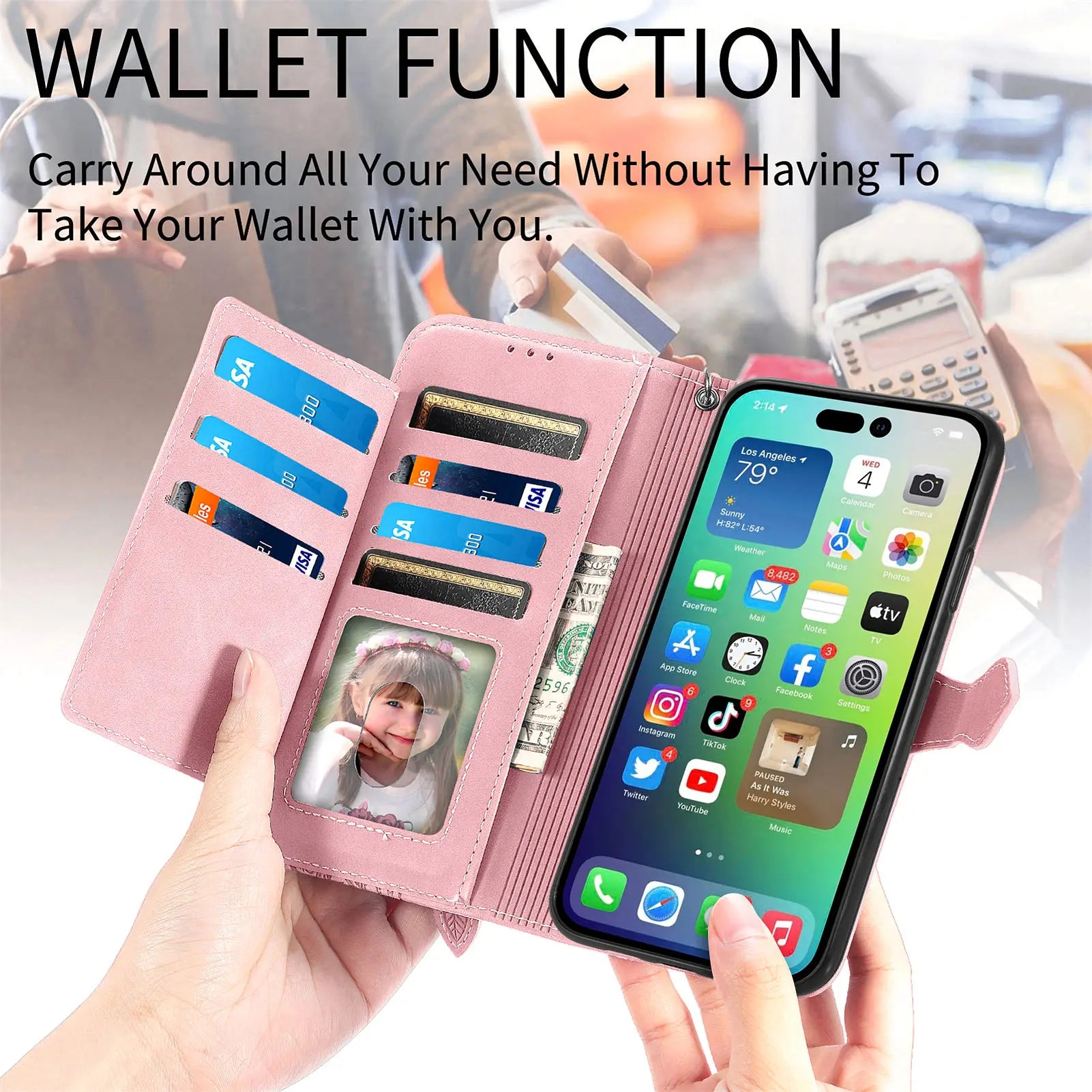 Zipper Leather Flip Wallet Google Case - DealJustDeal