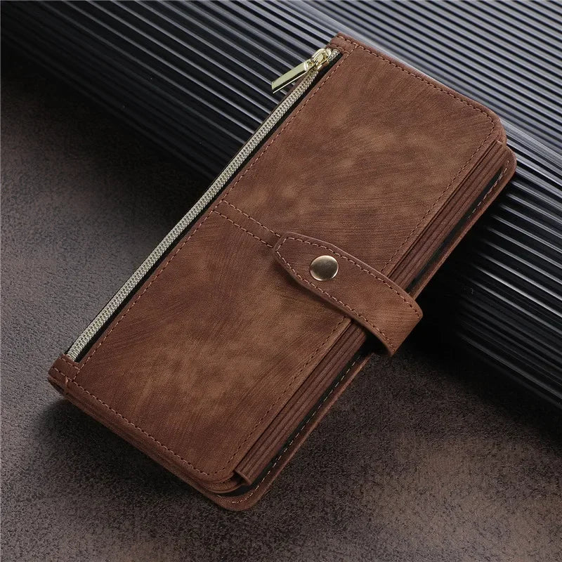 Zipper Wallet Flip Leather Galaxy Note and S Case - DealJustDeal