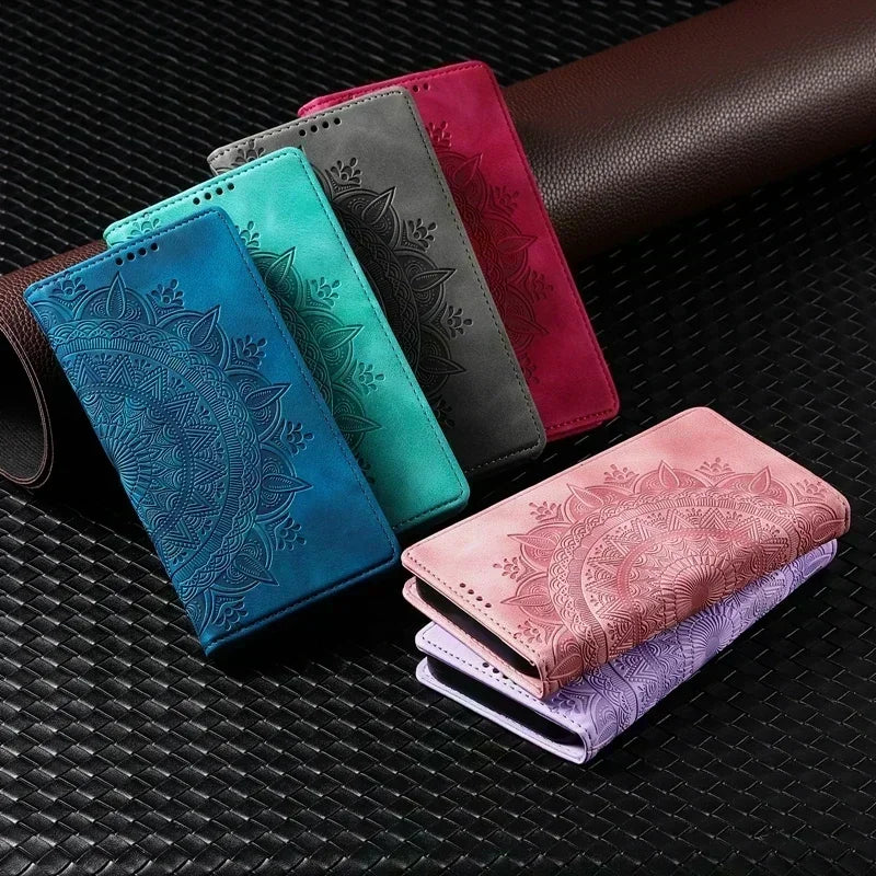 Leather Wallet Magnetic Google Case - DealJustDeal