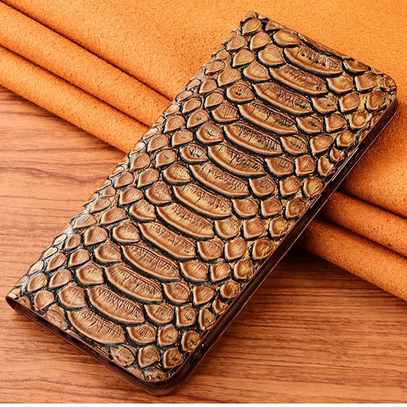 Snakeskin Veins Genuine Leather Galaxy S Case - DealJustDeal