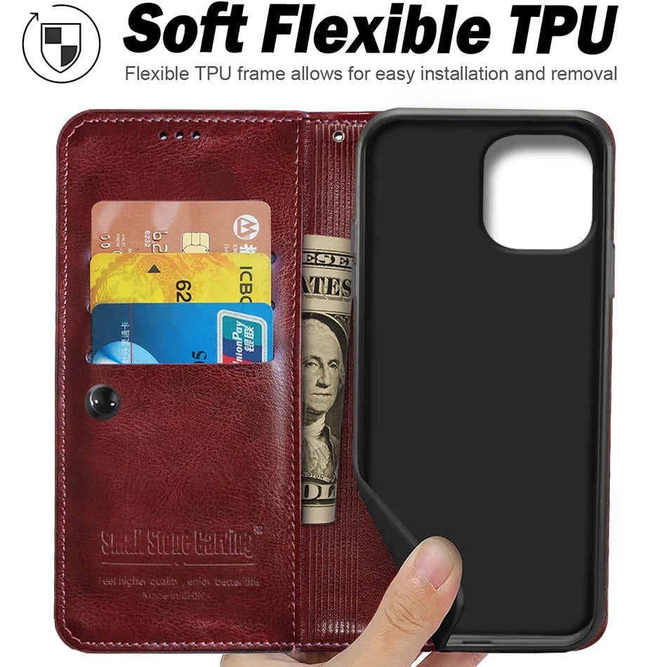 Leather Wallet iPhone Case - DealJustDeal