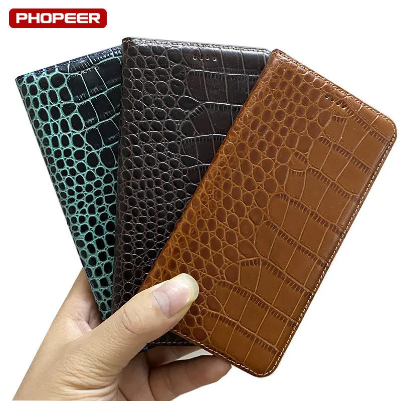 Crocodile Genuine Leather Flip Galaxy A Case - DealJustDeal