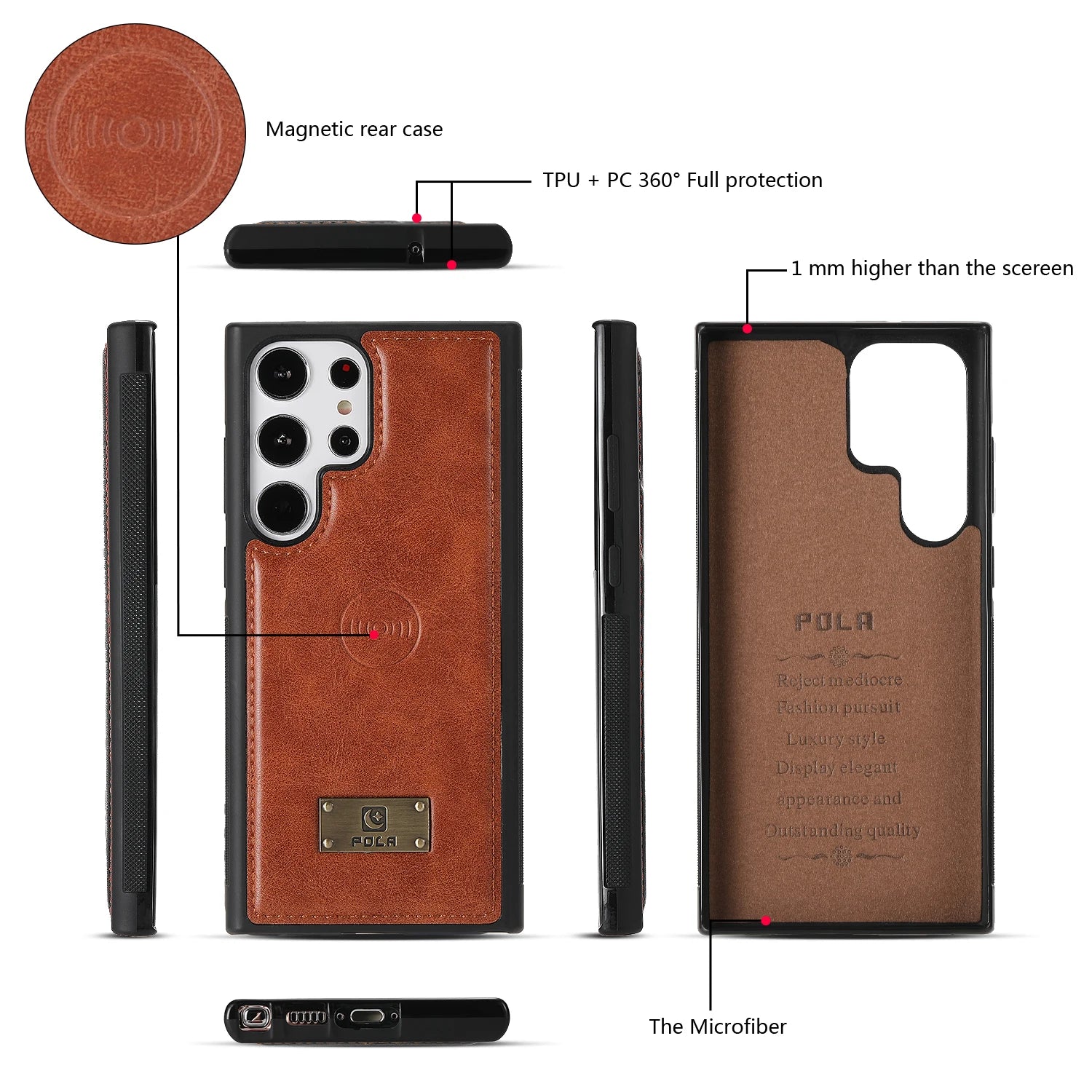 Detachable Magnetic Fold Wallet Leather Galaxy Note and S Case - DealJustDeal