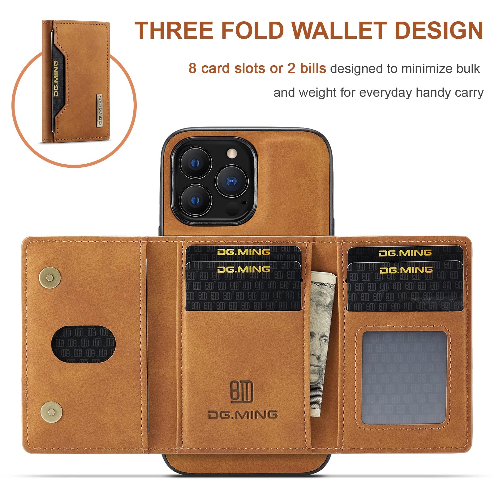 2 In 1 Detachable Wallet Cards Holder Pocket Magnetic Leather iPhone Case - DealJustDeal