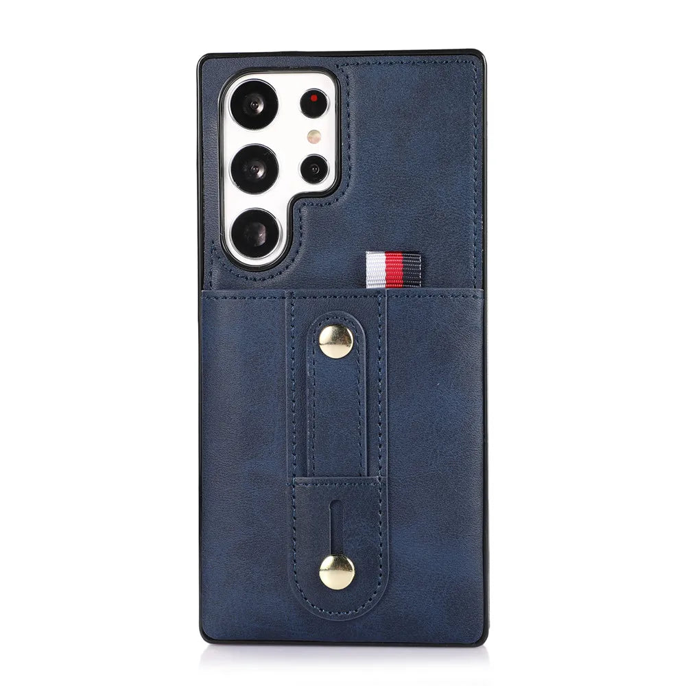 Wallet Card Slots Magnetic Leather Galaxy S Case - DealJustDeal