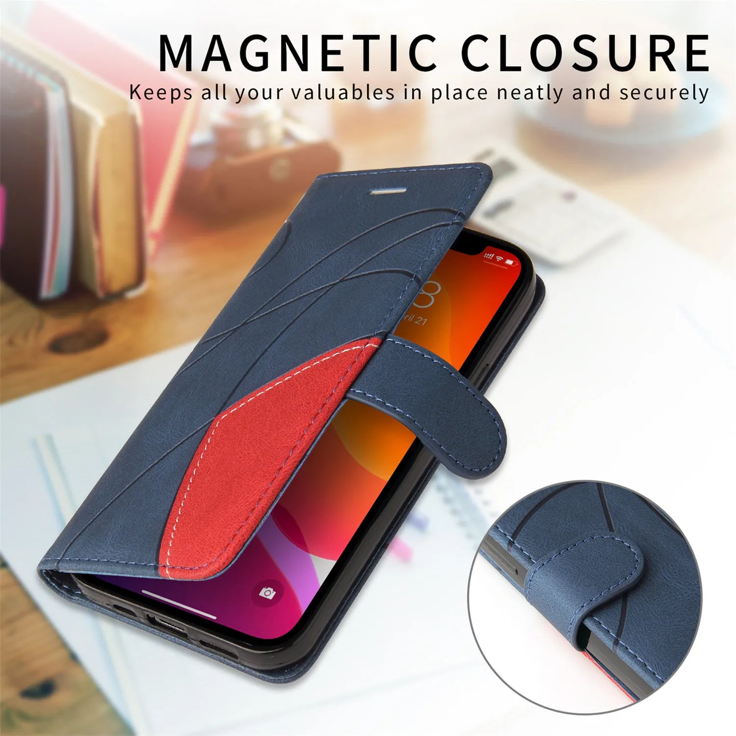 Magnetic Flip Stand Leather Wallet iPhone Case - DealJustDeal