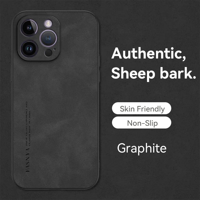 Matte Slim Sheepskin Leather iPhone Case - DealJustDeal