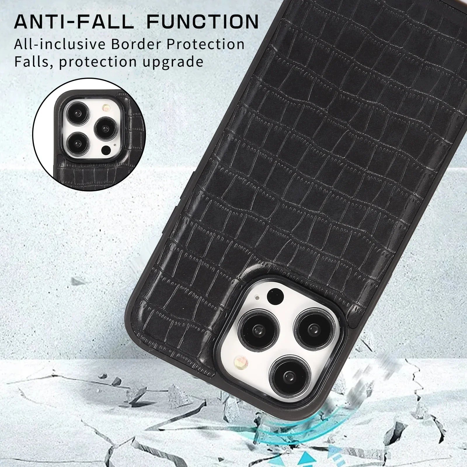 Anti-drop Stylish Retro Style Crocodile Leather iPhone Case - DealJustDeal