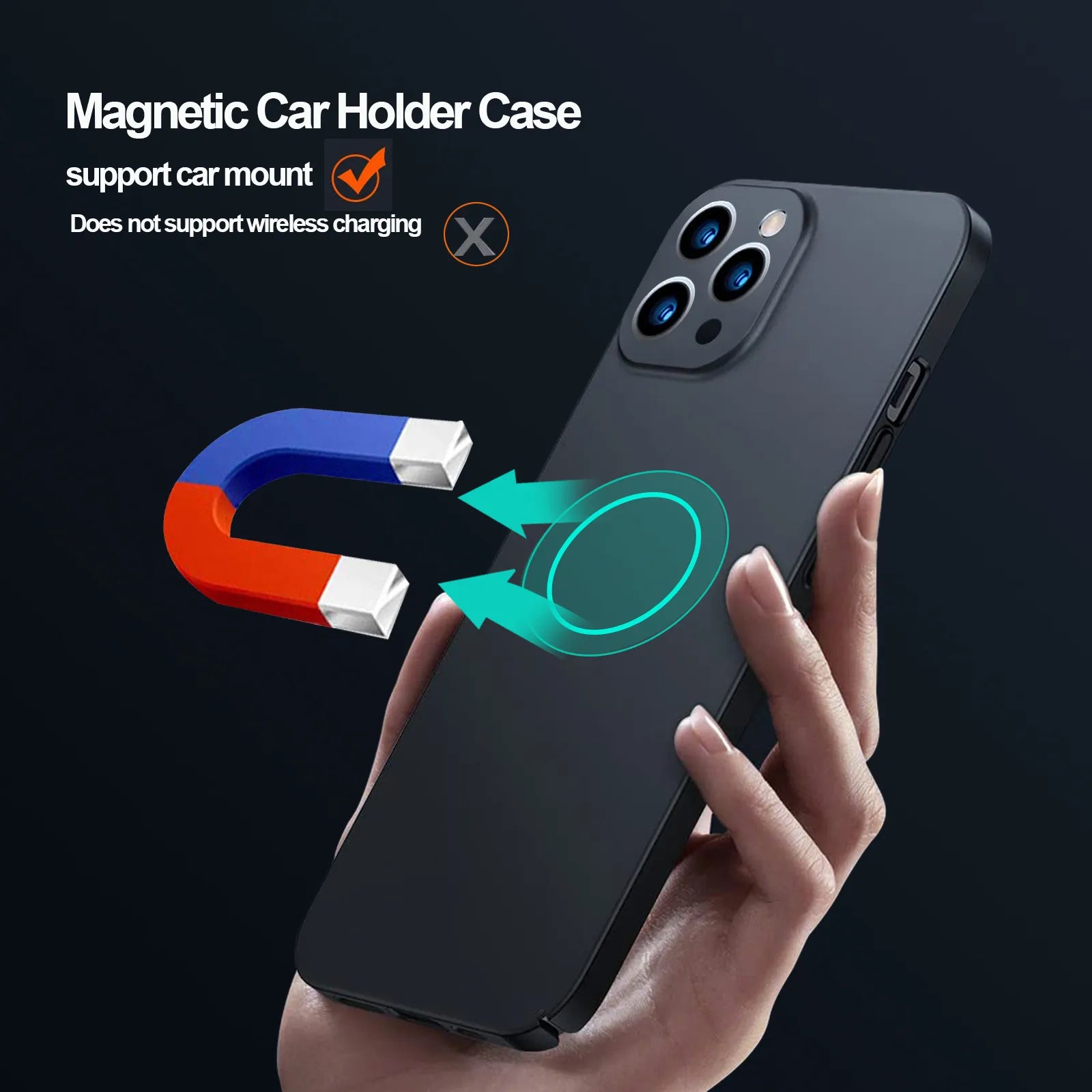 Matte Ultra thin Magnet Magnetic Car Mount iPhone Case - DealJustDeal