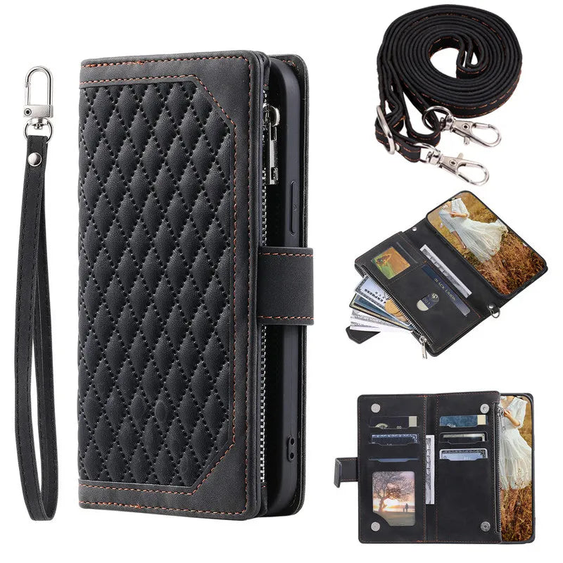 Long Lanyard Flip Leather iPhone Case - DealJustDeal