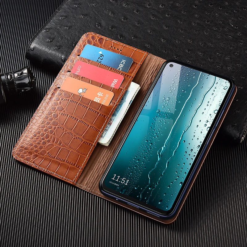 Luxury Wallet Crocodile Genuine Leather Flip iPhone Case - DealJustDeal