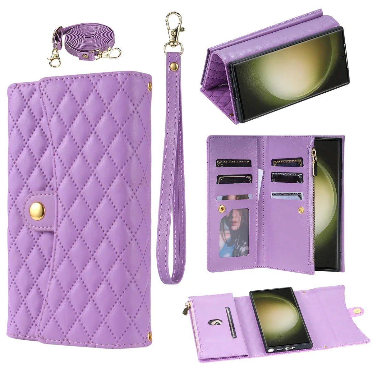 Crossbody Cards Slot Wallet Leather Galaxy Note and S Case - DealJustDeal