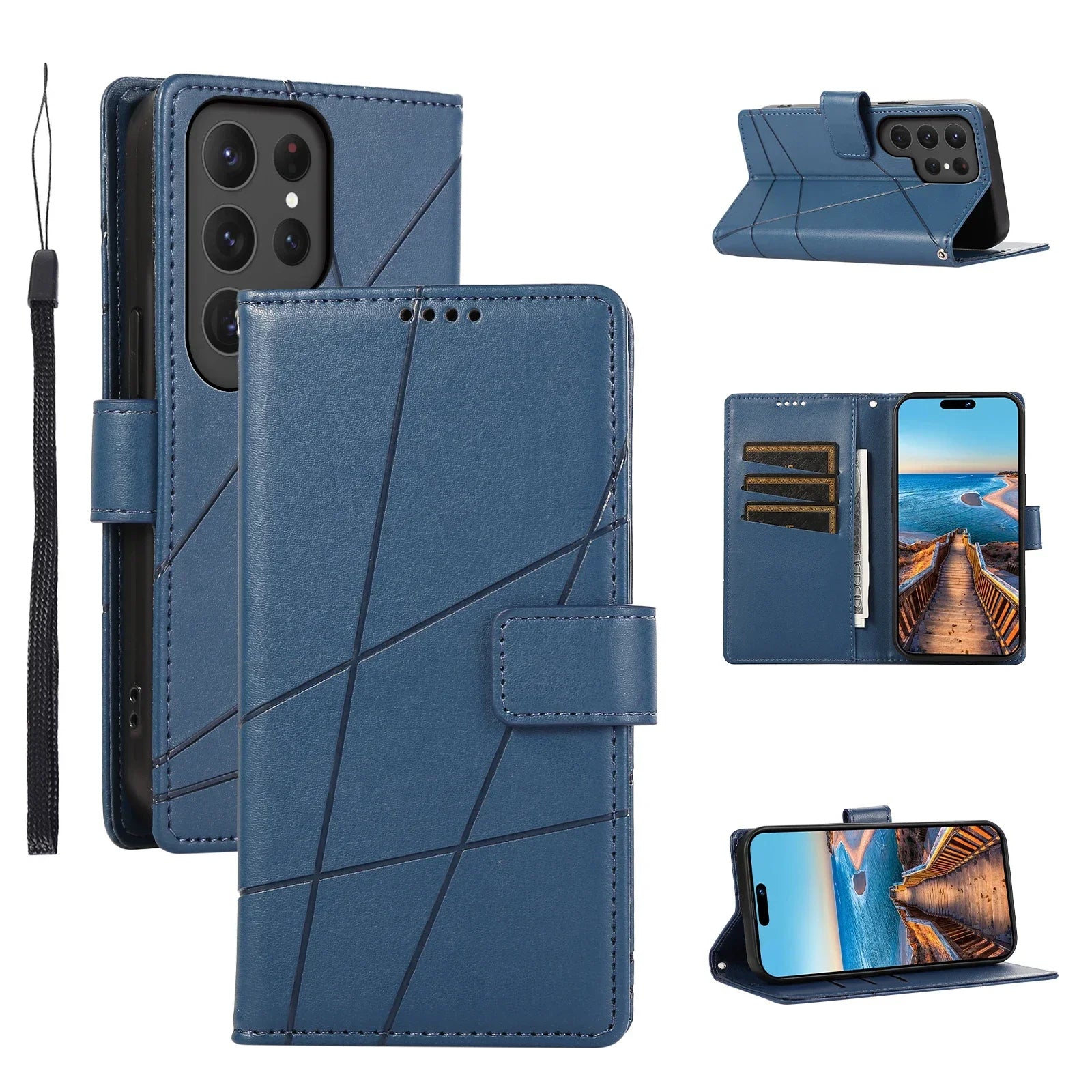 Wallet Flip Card Holder Leather Galaxy M and S Case - DealJustDeal