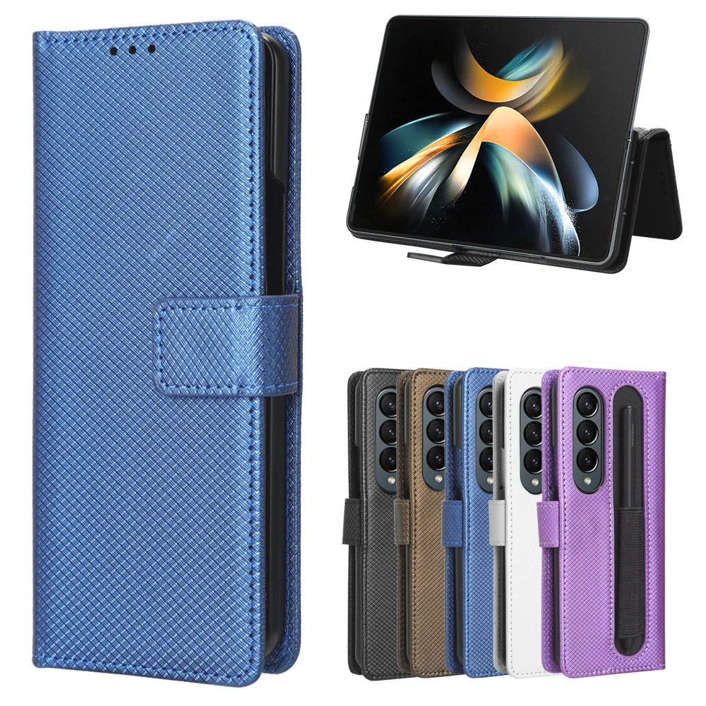 Card Slot Holder Wallet Leather Galaxy Z Fold Case - DealJustDeal