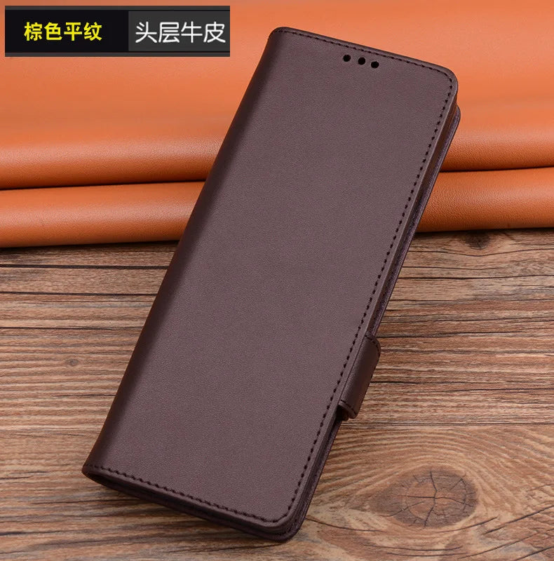 Genuine Cowhide Leather All-inclusive Galaxy Z Fold Case - DealJustDeal