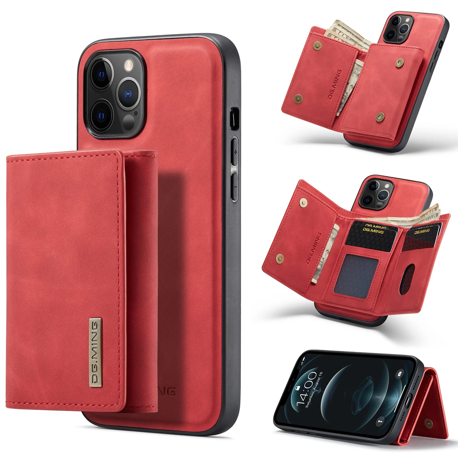 Intelligent Divide Split body Magnetic Leather Wallet iPhone Case - DealJustDeal