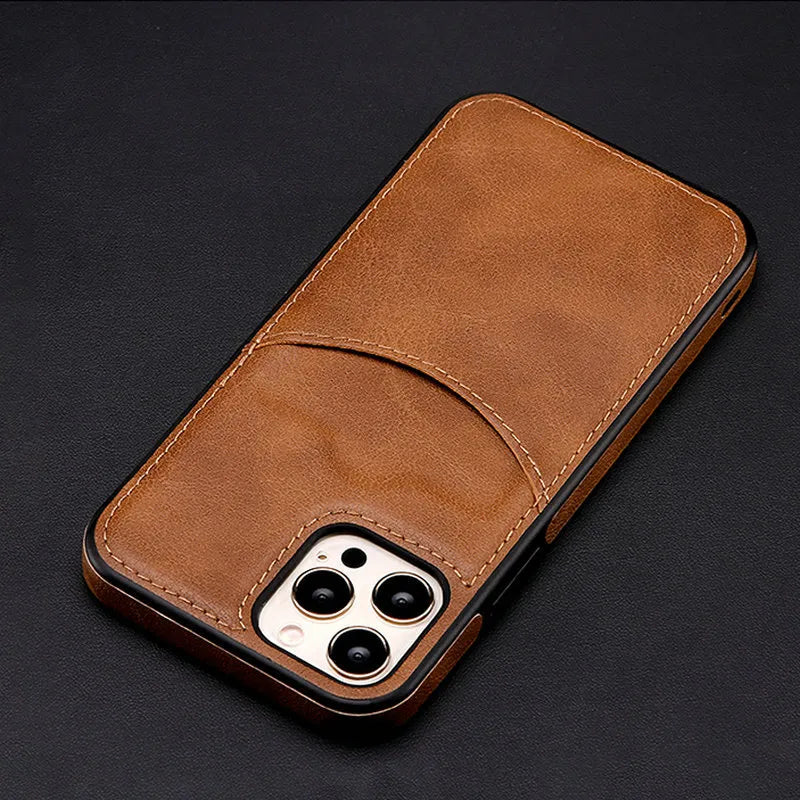 Fashion Wallet Credit Card Slot PU Leather iPhone Case - DealJustDeal