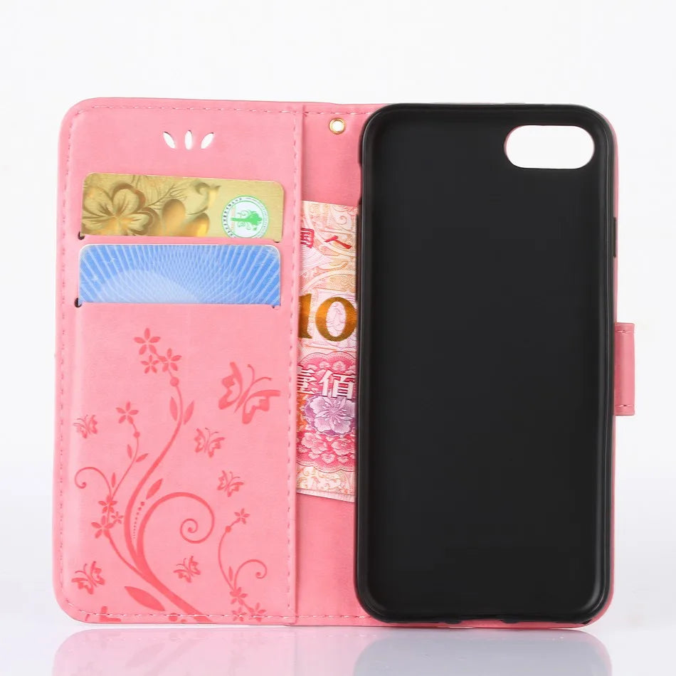 Stand Leather Flip Wallet iPhone Case - DealJustDeal