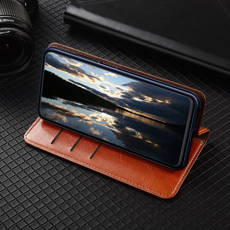 Genuine Leather Magnetic Flip Google Case - DealJustDeal