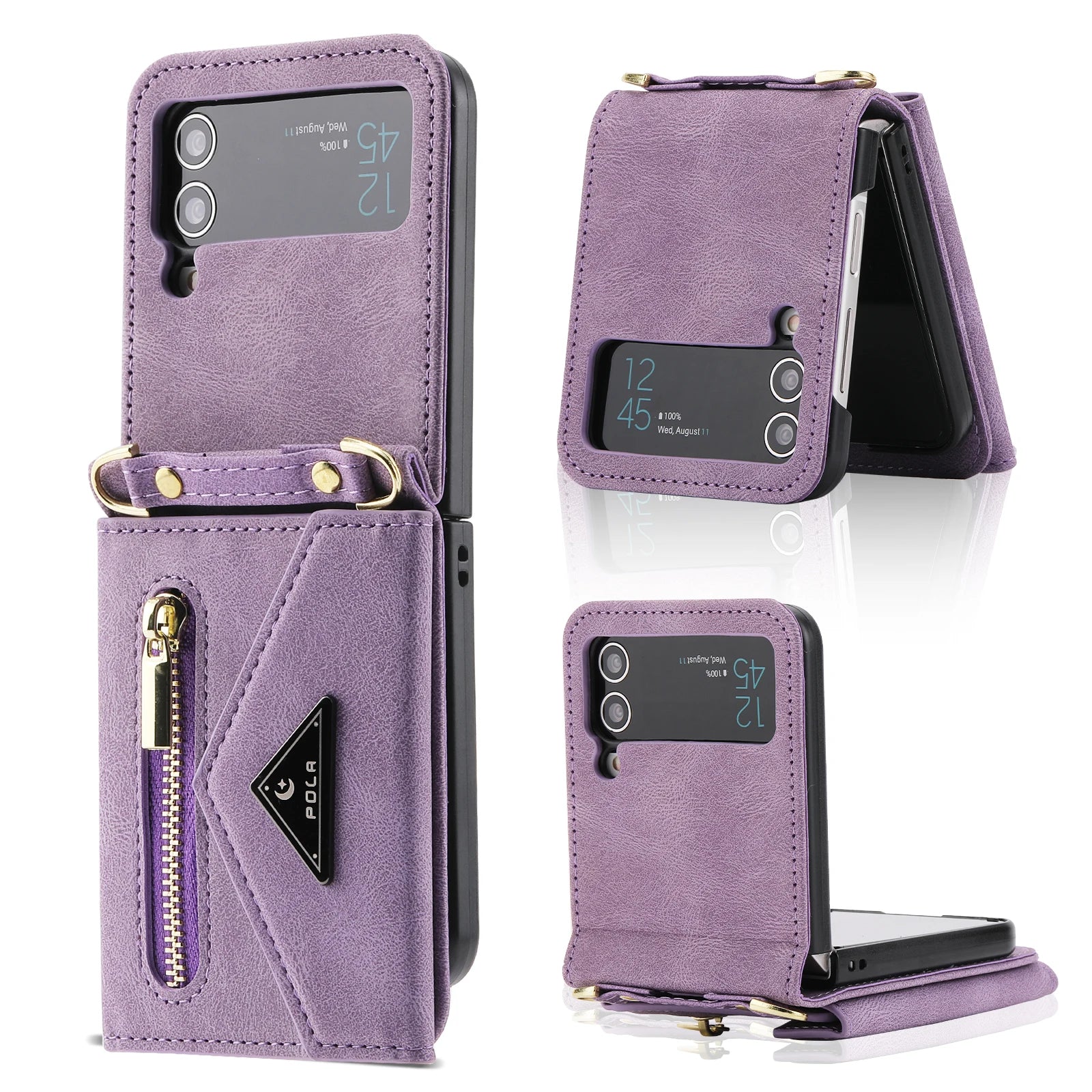 Hand Strap Anti-fall Leather Galaxy Z Flip Case - DealJustDeal