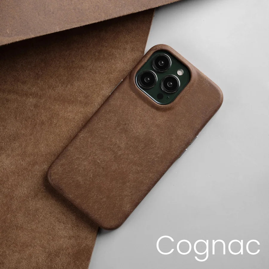 Handmade Frosted Cowhide Genuine Leather iPhone Case - DealJustDeal