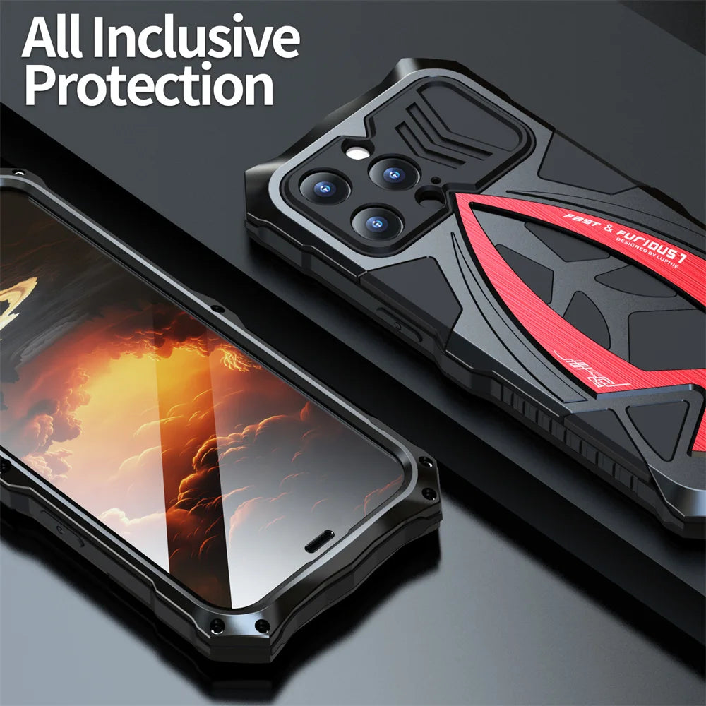 Rugged Armor Shockproof Metal TPU Shell Bumper iPhone Case - DealJustDeal