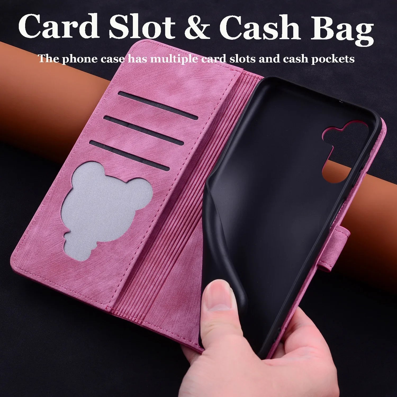 Magnetic Wallet Bracket Leather Flip iPhone Case - DealJustDeal