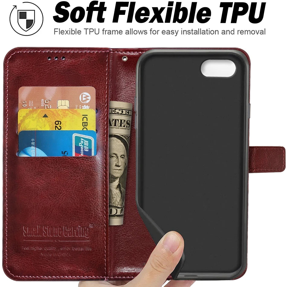 Flip Card Slot Leather Wallet iPhone Case - DealJustDeal