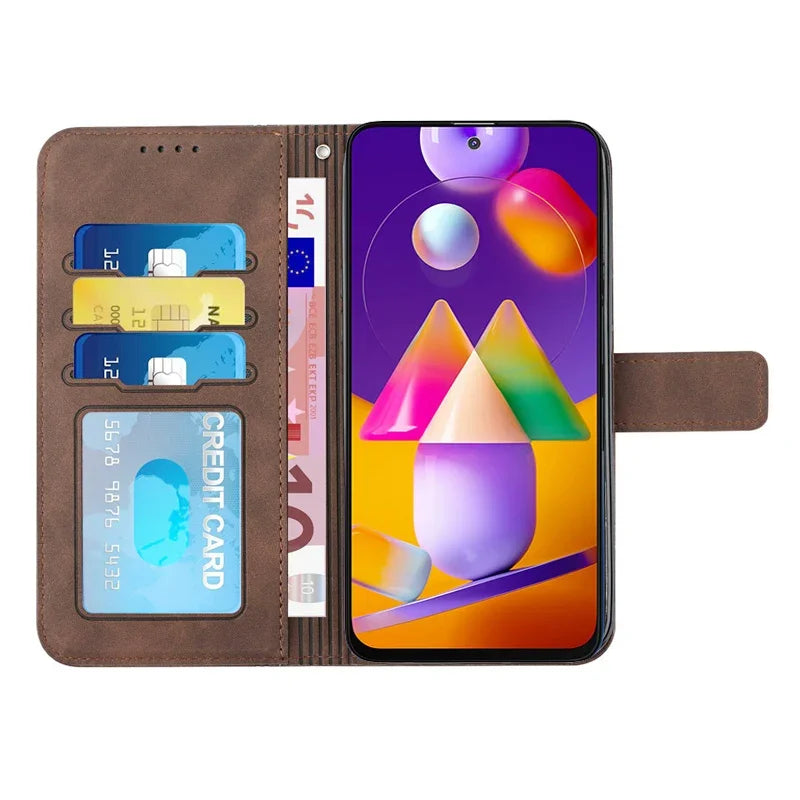 Leather Wallet Galaxy M Case - DealJustDeal