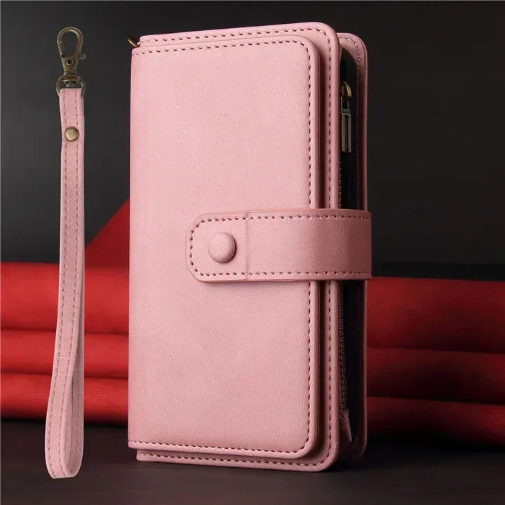 Card Slot Flip Leather Zipper Wallet Google Case - DealJustDeal