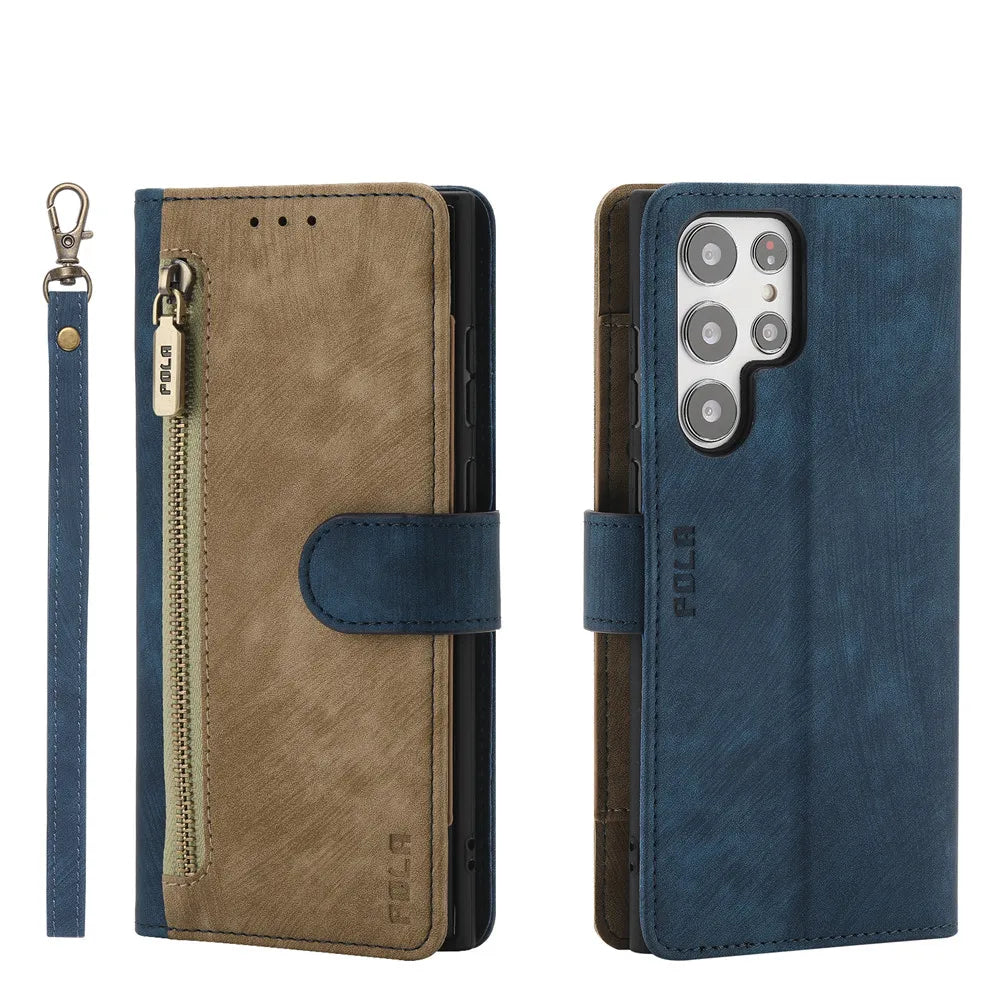 Flip Leather Zipper Galaxy S Case - DealJustDeal