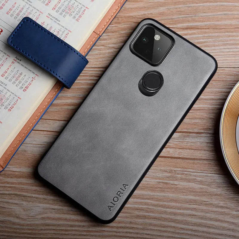 simple solid color fingerprint proof Leather google Case - DealJustDeal