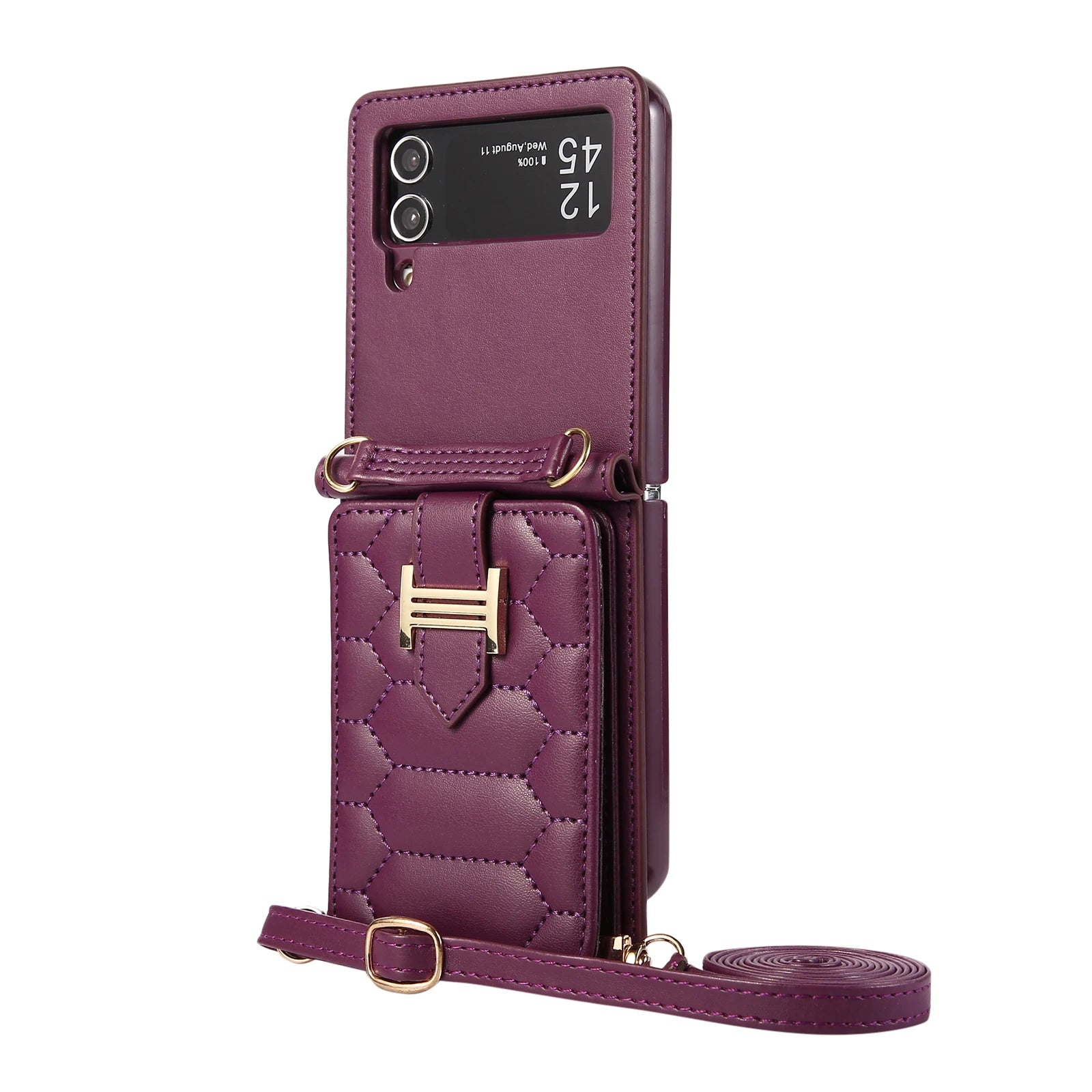 Vertical Cards Slot Holder Wallet Leather Galaxy Z Flip Case - DealJustDeal