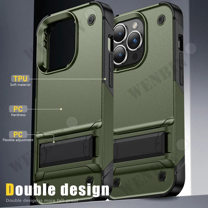 Military grade protective iPhone Case with stand - DealJustDeal