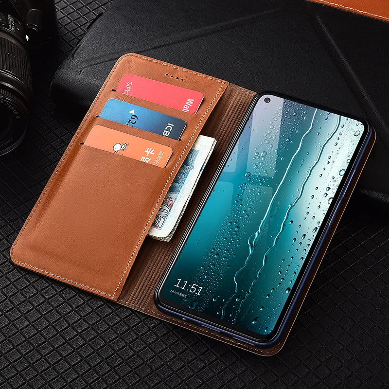 Magnetic Flip Genuine Leather Galaxy Note Case - DealJustDeal