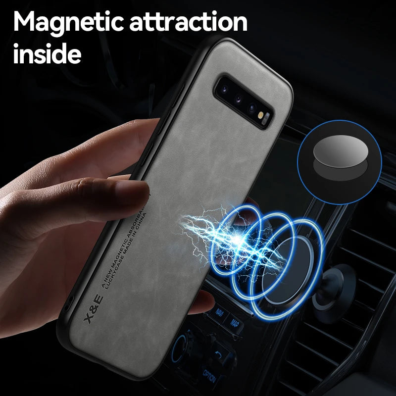 Leather Magnetic Car Holder Galaxy Note and S Case - DealJustDeal