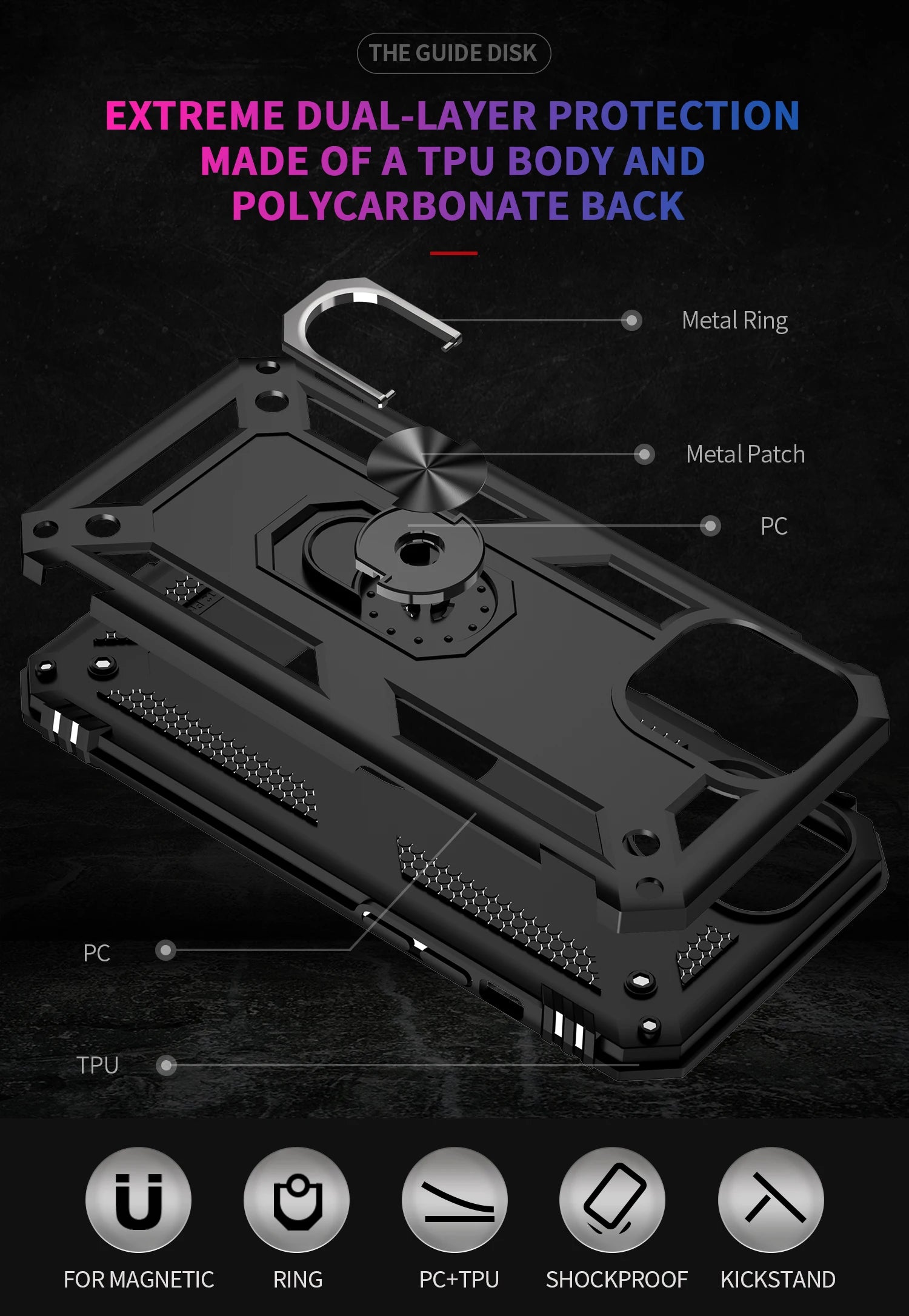 Magnetic Armor Shockproof iPhone Case - DealJustDeal