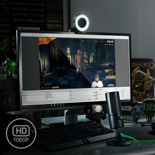 Razer Kiyo Streaming Webcam, Full HD, Auto Focus, Ring Light with Adjustable Brightness - DealJustDeal