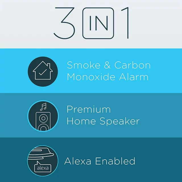 First Alert Smart Assistant Enabled Smoke Detector and Carbon Monoxide Detector Alarm with Premium Home Speaker, Onelink Safe & Sound by First Alert - DealJustDeal