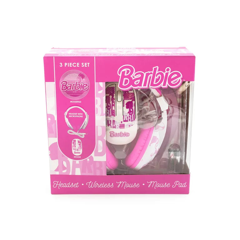 Barbie Printed Tech Bundle: Including Headphone + Mouse + Keyboard - DealJustDeal