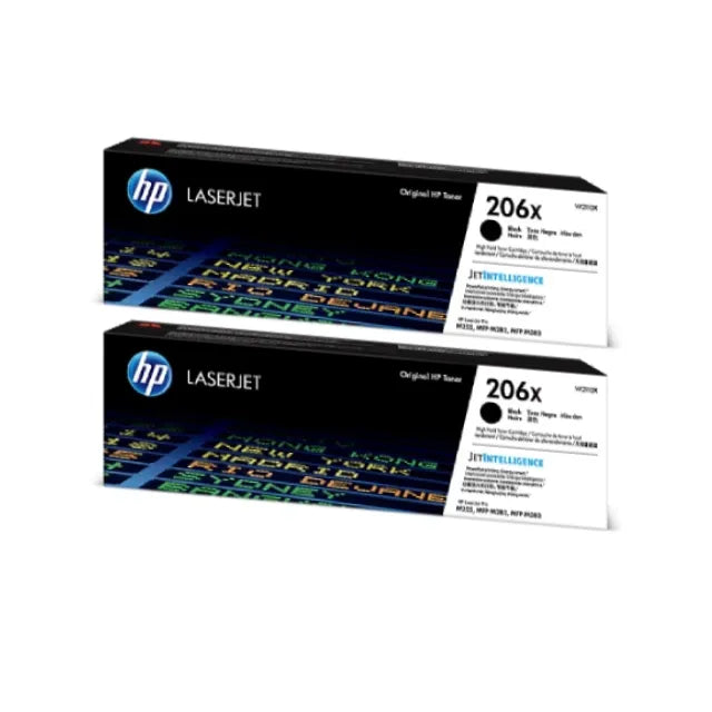 HP 206X Black High Yield Toner Cartridge (W2110X), Pack Of 2 - DealJustDeal