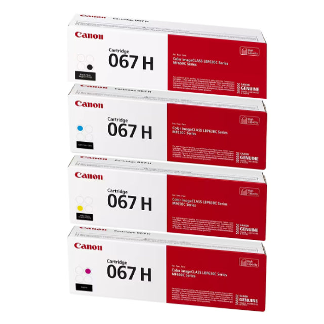 Canon 067H Black, Cyan, Magenta, Yellow High Yield Toner Cartridges Combo, Pack Of 4 - DealJustDeal