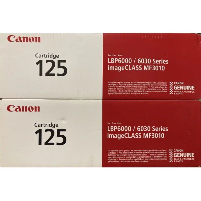 Canon 125 Genuine OEM Black Standard Toner Cartridge (3484B001), 2/Pack - DealJustDeal