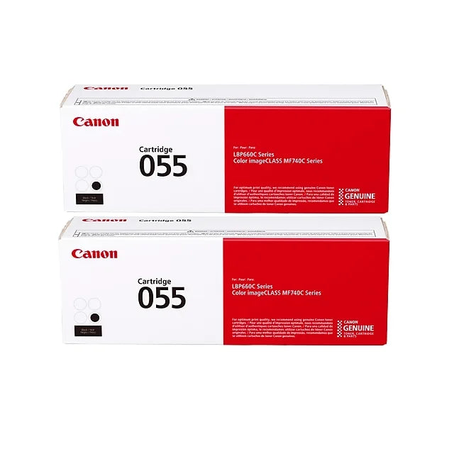 Canon 055 Black Standard Yield Toner Cartridge (3016C001), Pack Of 2 - DealJustDeal