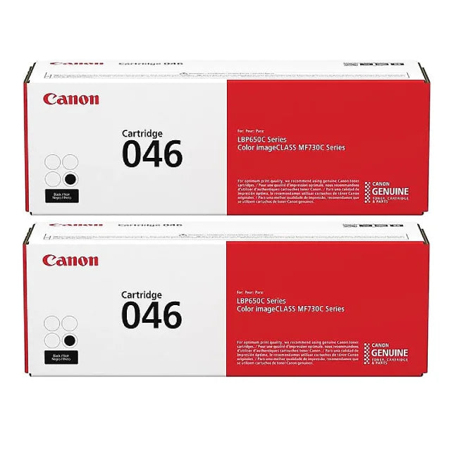 Canon 046 Black Standard Yield Toner Cartridge (1250C001), Pack Of 2 - DealJustDeal